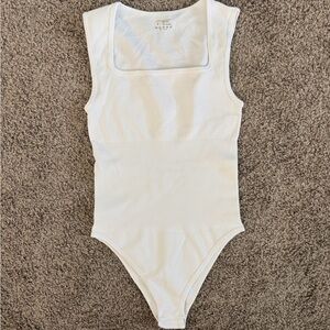 White Ribbed bodysuit